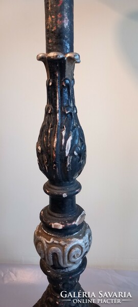 Carved 18th century Italian wooden church candelabrum candle holder 120cm. Negotiable