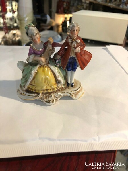 Alt wien porcelain rococo dancing couple from the xix. From the 19th century, 12 x 8 cm