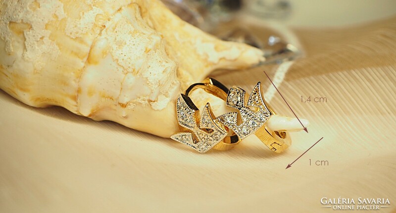 Multicolor fashion jewelry earrings (goldfilled) in the shape of a crown