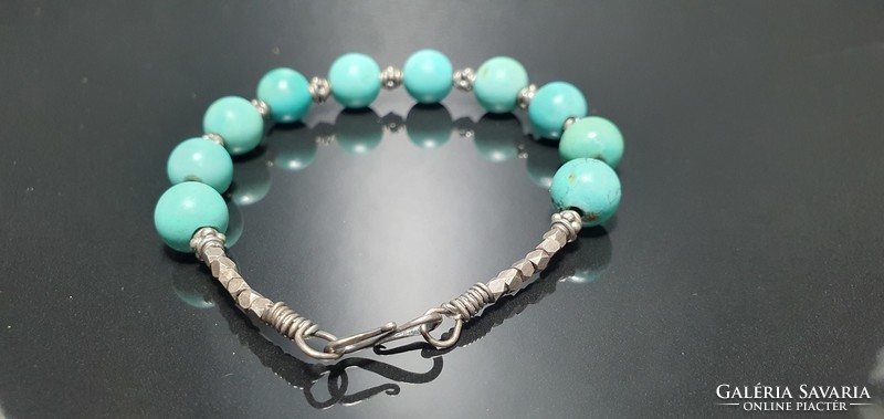 Turquoise silver bracelet.