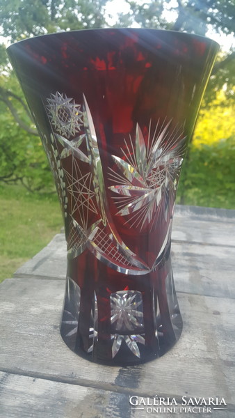 Antique crystal glass vase