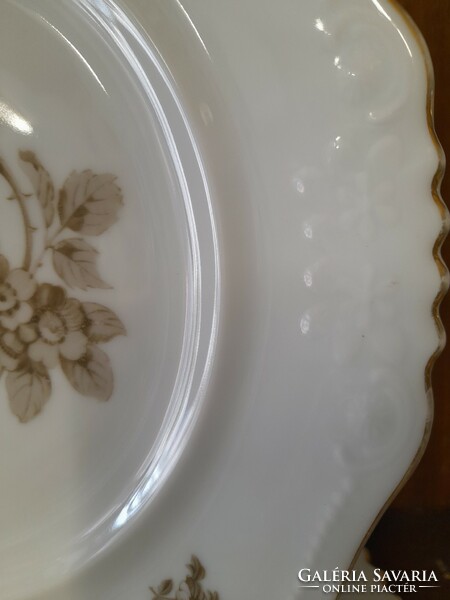 Exclusive fischer & mieg pirkenhammer vatican 1918-1945 pink porcelain 6 flat plates, plates. 26 Cm