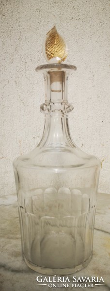 Antique Biedermeier wine stopper bottle schnapps liquor decanter,