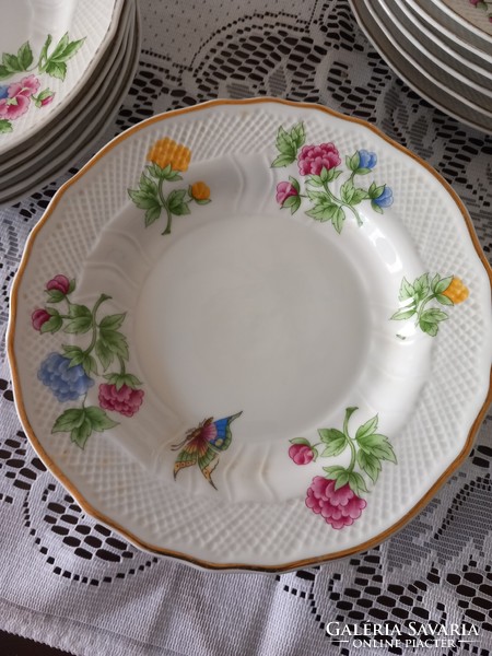 Hollóházi porcelán Hortenzia tányérkészlet