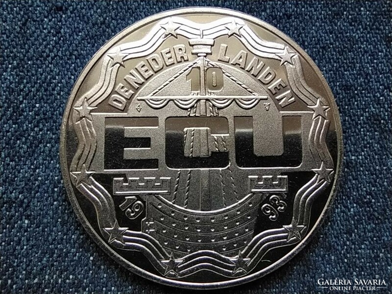 Netherlands Maastricht Treaty 10 ECU 1993 copper-nickel 38mm medal (id62480)