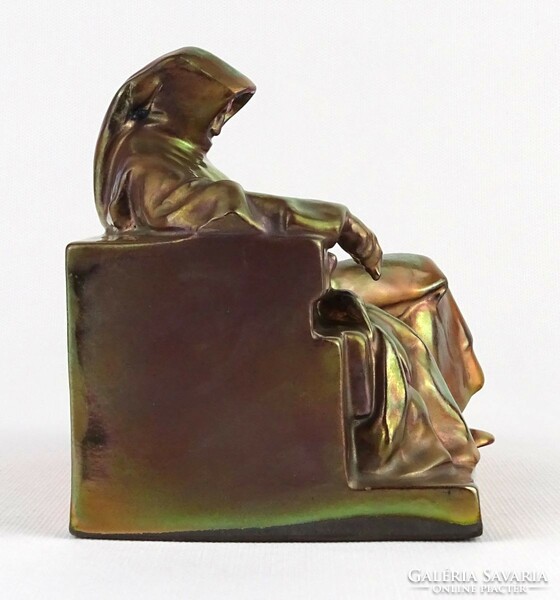 1N082 flawless eosin glazed Zsolnay anonymous statue