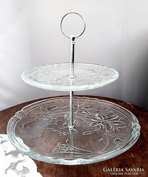Glass tiered serving bowl 18-26cm