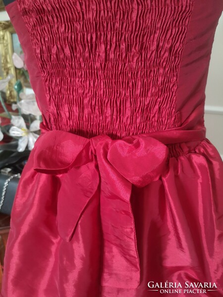 Charme 158, 13 years, bakfis casual dress, burgundy red, bubble skirt, pink top