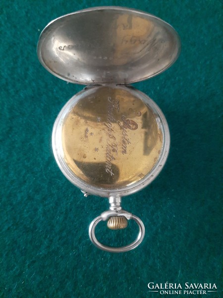 Silver roskopf pocket watch