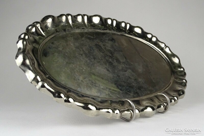 1N229 old oval marked blister alpaca tray 23 x 38 cm