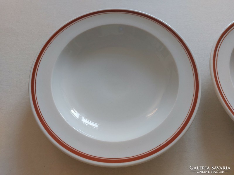 Régi Alföldi porcelán csíkos tányér mélytányér 2 db