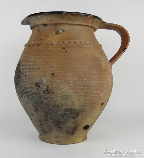 1N215 antique large folk earthenware pot 32.5 Cm