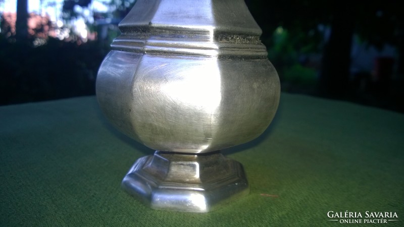 Antik-Bieder ezüstözött cukorszóró-cukortartó szép forma, 19 cm