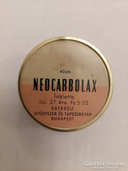 Retro Neocarbolax gyógyszeres fémdoboz  pléhdoboz (Akár INGYENES szállítással!)