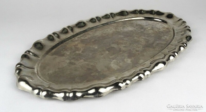 1N229 old oval marked blister alpaca tray 23 x 38 cm