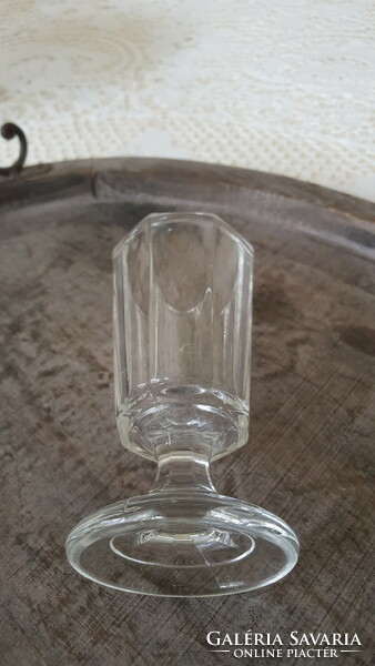 Régi nyolcszögletű vastagfalú üveg pohár,kehely