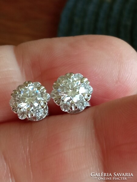 Moissanite diamond 1 ct 925 silver earrings
