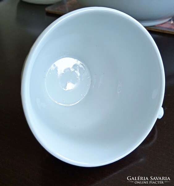 Old white porcelain beaded embossed teacup 9x6.5cm
