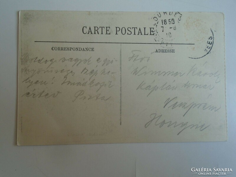D196212 Lourdes - the apparition - 1910 old postcard - sent to chaplain Károly Wimmer, Veszprém