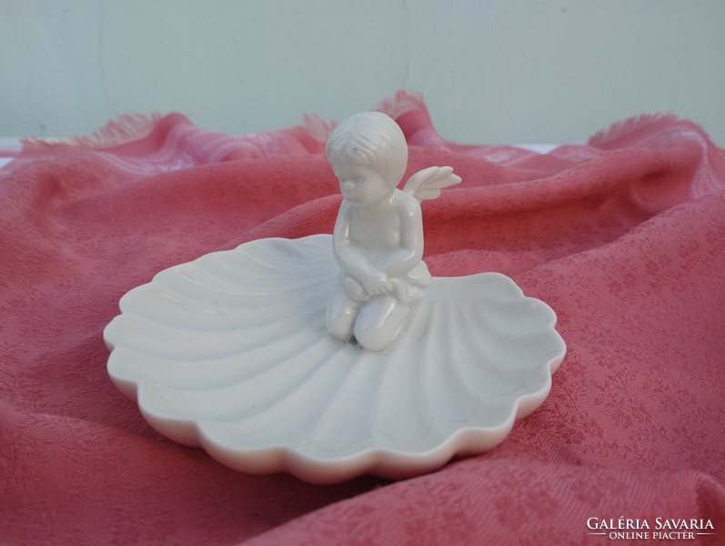Jewelry holder angel shell, porcelain