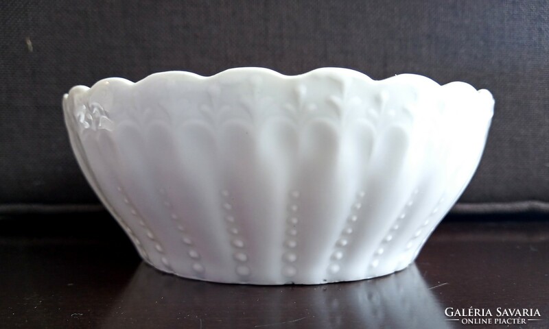 Old white porcelain small bowl with embossed pattern 13.5X5m