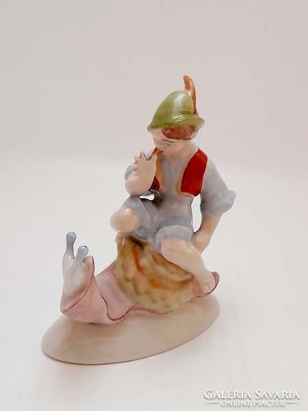Drasche porcelain boy riding a snail