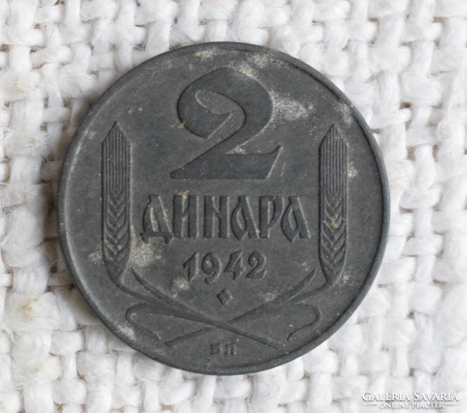 Serbia 2 dinars, 1942, money, coin
