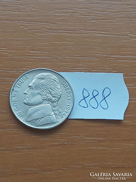 USA 5 cents 1994 p, jefferson 888.