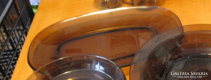 Smoke-colored glass steak bowl