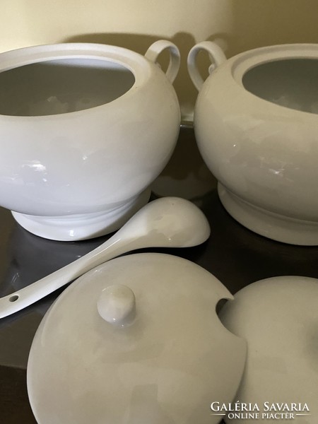Flawless, white porcelain soup bowl, serving bowl
