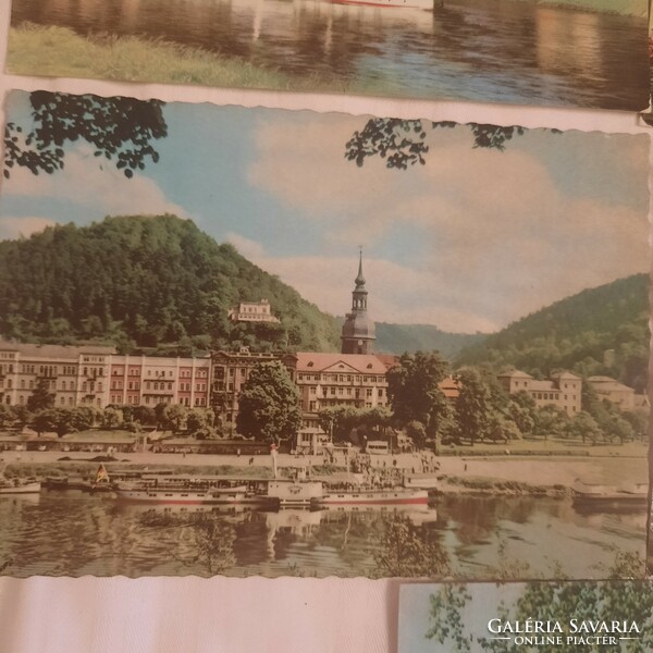 Saxon-Swiss colored post-clean picture postcards from the 1960s, 5 pieces
