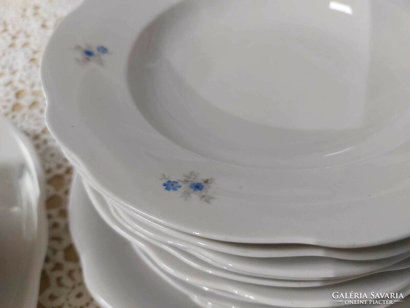 Zsolnay, blue floral, tableware, incomplete