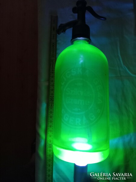 Rrr! Uranium glass soda bottle