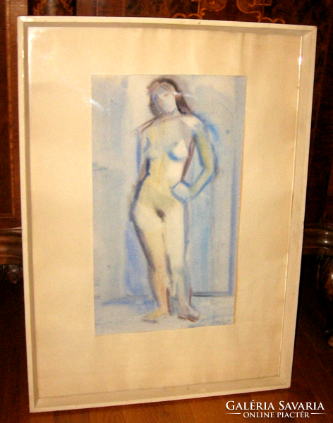 Large guaranteed original Vágfalvi Otto / 1925-2015 / female nude