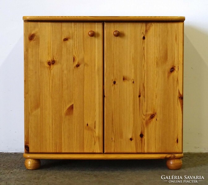 1N786 pine chest of drawers with two doors and shelves 77 x 80 x 45 cm