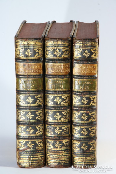 1792 - Brougthon's historical lexicon on religion in 3 volumes, complete beautiful copy!