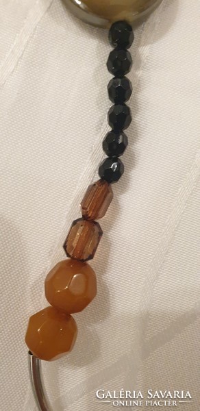 Brown long berry necklace