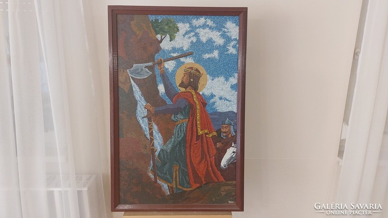 (K) istván nuszer, his beautiful icon-like painting 62x93 cm 