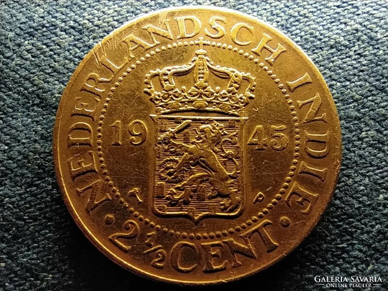 Holland Kelet India I. Vilma (1890-1948) 2 1/2 Cent 1945 P (id66623)