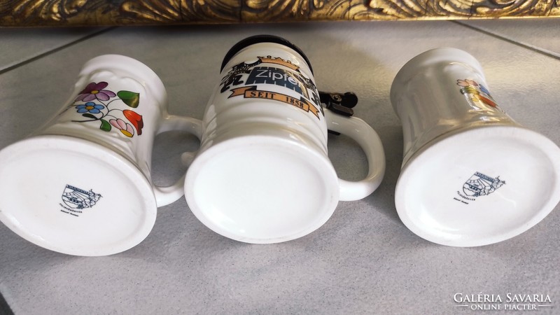 Zipfer porcelain mug with lid, beer mug
