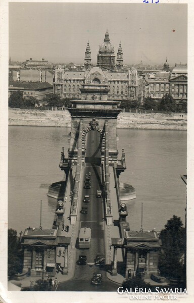 BP - 005 "Budapest - Te csodás" a 30-40-es évekből ---  Látkép a Széchenyi-lánchíddal
