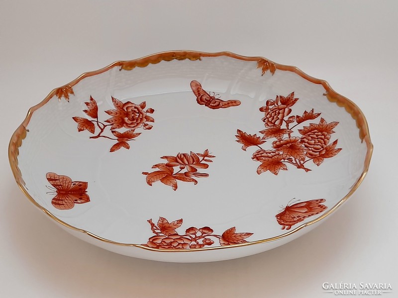 Orange large serving bowl with Victoria pattern from Herend (23.5 cm)