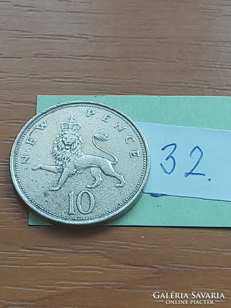 English England 10 pence 1969 ii. Erzsébet, copper-nickel, 32.