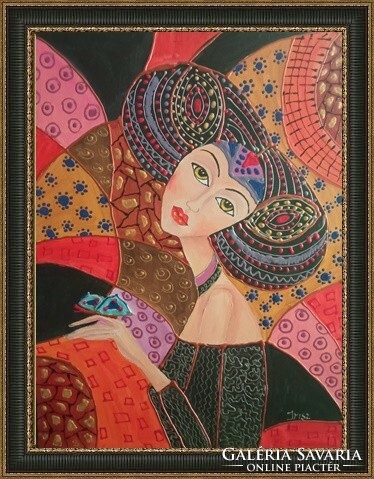 B.Tóth iris-abstract painting 42x31cm