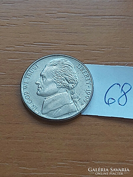 USA 5 cents 1999 d, jefferson 68.
