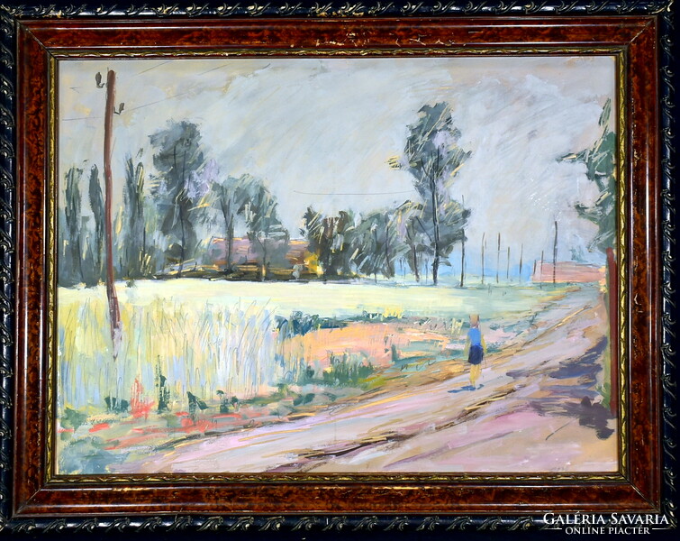 Jenő Murai (1918-1989) Lowland landscape in summer sunshine