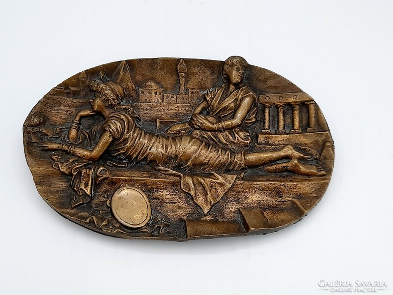 Eclectic viable bronze decorative plate, bowl