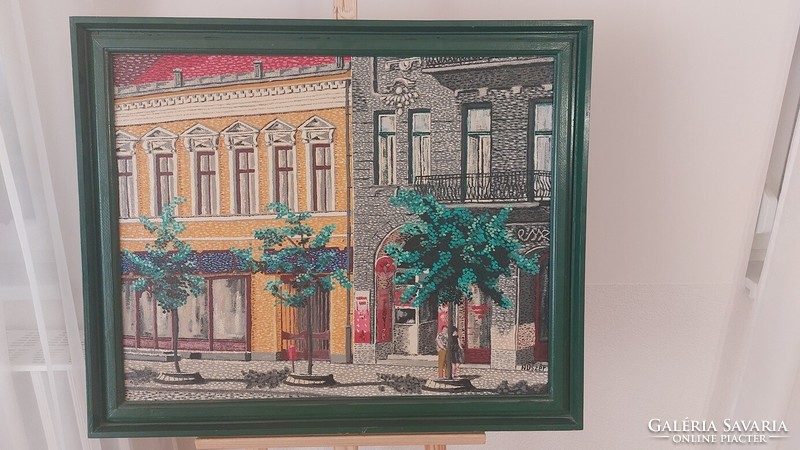 (K) Nuszer István Debrecen, szép festménye 86x70 cm