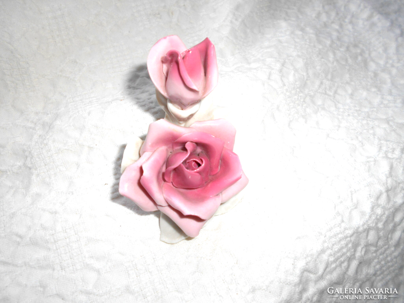 ENS  Német   porcelán rózsa 2 virággal