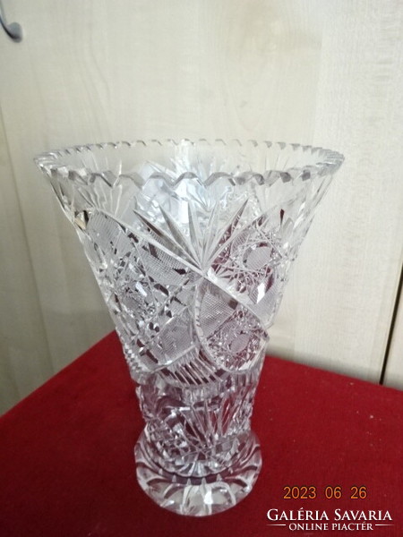 Polished glass vase, height 21 cm, top diameter 14 cm. Jokai.